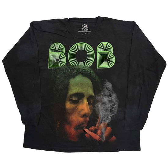 Bob Marley Unisex Long Sleeve T-Shirt: Smoke Gradient (Black) (Wash Collection) - Bob Marley - Merchandise -  - 5056561017280 - December 5, 2021