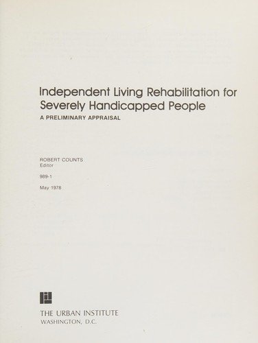 Cover for Counts · Independent Living Rehab CB (Book) (1978)