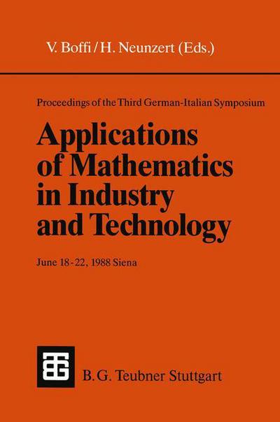 Cover for Vinicio Boffi · Applications of Mathematics in Industry and Technology: Proceedings of the Third German-Italian Symposium (Paperback Book) [1989 edition] (1989)