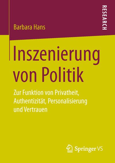 Cover for Hans · Inszenierung von Politik (Bog) (2016)