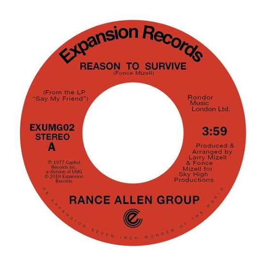 Reason to Survive / Peace of Mind - Rance Group Allen - Musik - EXPANSION - 5019421102281 - 28 september 2018