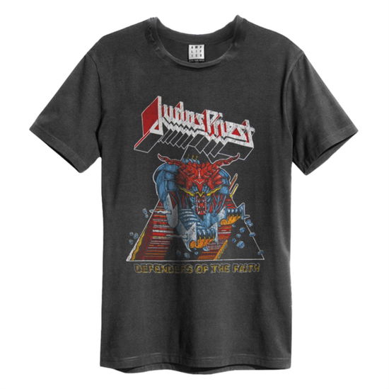 Judas Priest Defenders Of The Faith Amplified X Large Vintage Charcoal T Shirt - Judas Priest - Mercancía - AMPLIFIED - 5054488120281 - 