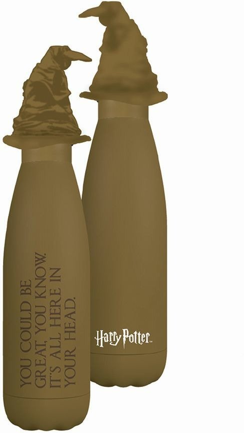 Harry Potter Sorting Hat Water Bottle (Metal) 3D Lid - Harry Potter - Merchandise - HALF MOON BAY - 5055453482281 - 4. april 2021