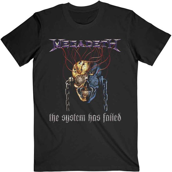 Cover for Megadeth · Megadeth Unisex T-Shirt: Systems Fail (Black) (T-shirt) [size S] [Black - Unisex edition] (2020)