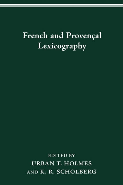 Cover for K R Scholberg · French and Provencal Lexicography (Paperback Book) (2016)