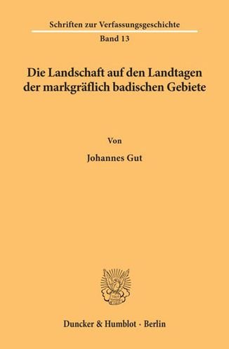 Cover for Gut · Die Landschaft auf den Landtagen de (Book) (1970)