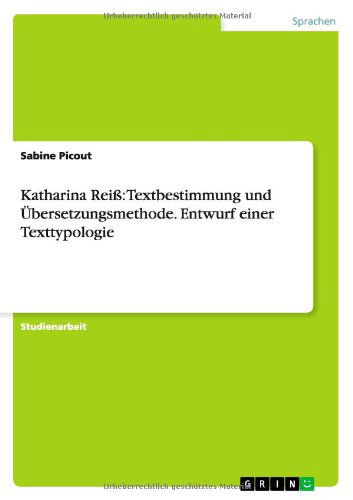 Cover for Picout · Katharina Reiß: Textbestimmung u (Paperback Book) [German edition] (2012)