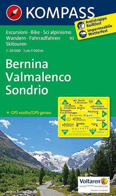 Cover for Mair-Dumont / Kompass · Kompass Wanderkarte: Bernina, Valmalenco, Sondrio (Hardcover Book) (2016)