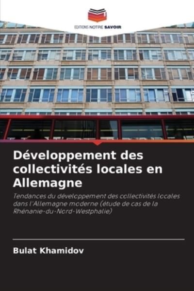 Cover for Bulat Khamidov · Developpement des collectivites locales en Allemagne (Pocketbok) (2021)