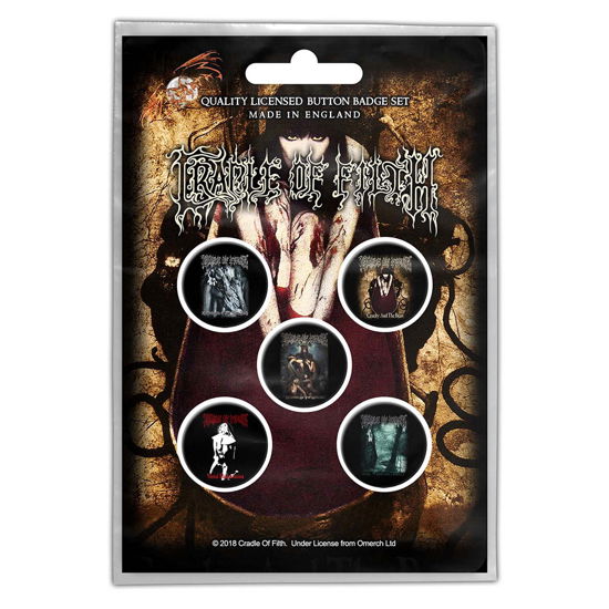 Cradle Of Filth Button Badge Pack: Albums (Retail Pack) - Cradle Of Filth - Produtos - PHM - 5055339792282 - 28 de outubro de 2019