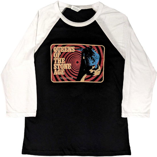 Cover for Queens Of The Stone Age · Queens Of The Stone Age Unisex Raglan T-Shirt: In Technicolour (Black &amp; White) (Ex-Tour) (T-shirt) [size XXL] (2023)