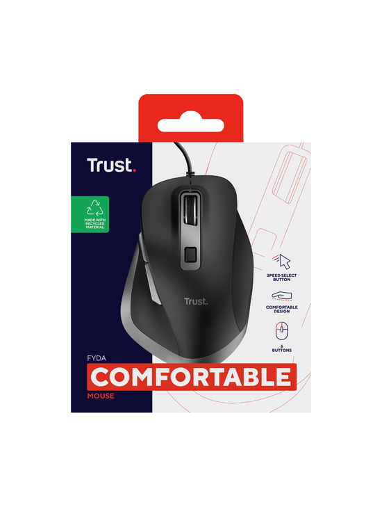 Cover for Trust · Trust Fyda Comfort Eco Maus ergonomisch kabelgebun (ACCESSORY)