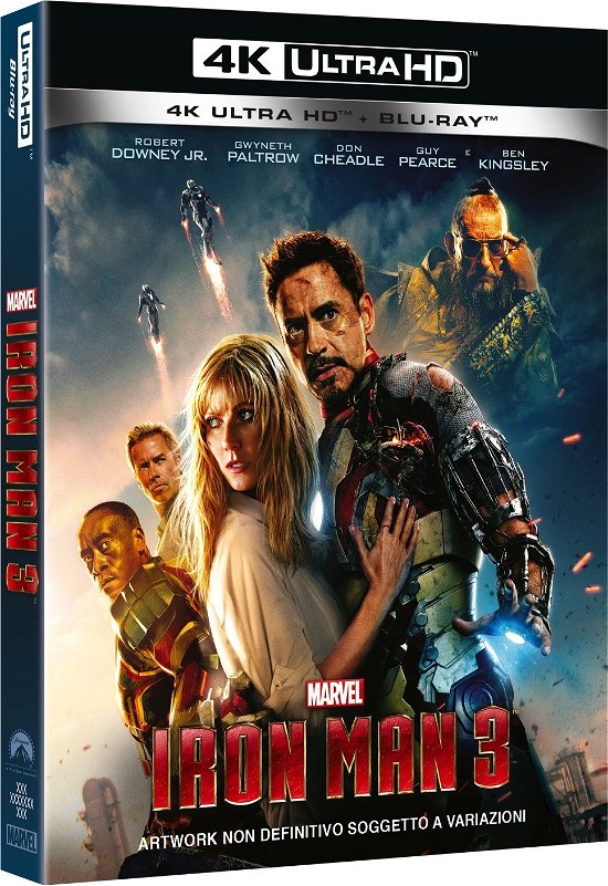 Cover for Don Cheadle,robert Downey Jr,rebecca Hall,gwyneth Paltrow,guy Pearce · Iron Man 3 (Blu-ray 4k Ultra Hd+blu-ray) (Blu-ray) (2019)