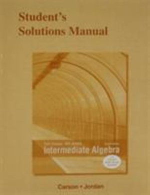 Cover for Tom Carson · Student's Solutions Manual for Intermediate Algebra (Paperback Book) (2014)