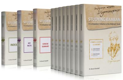 Cover for Baruch Bradley Davidoff · Studying Rambam. A Companion Volume to the Mishneh Torah.: Comprehensive Summary, Concise Summary, Key Facts and Index (Hardcover Book) (2019)