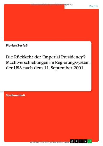 Cover for Zerfaß · Die Rückkehr der 'Imperial Presi (Book) [German edition] (2010)