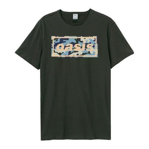 Cover for Oasis · Oasis - Camo Logo Amplified Vintage Charcoal T Shirt (T-shirt) [size XL]