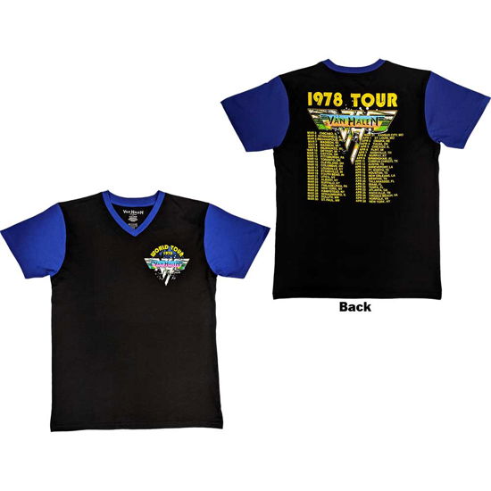 Van Halen Unisex Raglan T-Shirt: 1978 Tour Dates (Back Print) - Van Halen - Produtos -  - 5056737224283 - 