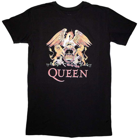 Cover for Queen · Queen Ladies T-Shirt Dress: Classic Crest (Black) (CLOTHES) [size S] (2024)