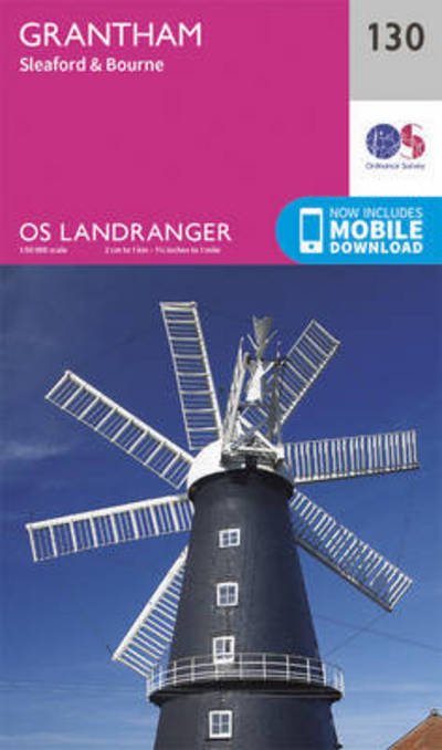Cover for Ordnance Survey · Grantham, Sleaford &amp; Bourne - OS Landranger Map (Landkart) [February 2016 edition] (2016)