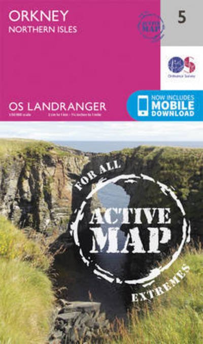 Cover for Ordnance Survey · Orkney - Northern Isles - OS Landranger Active Map (Landkart) [February 2016 edition] (2016)