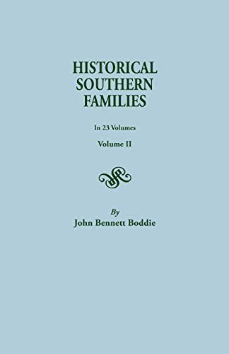 Cover for Mrs. John Bennett Boddie · Historical Southern Families (Volume Ii) (Paperback Book) (2014)