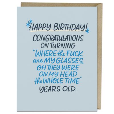 6-Pack Em & Friends Where Are My Glasses Years Old Birthday Cards - Em & Friends - Books - Knock Knock - 9781642464283 - February 16, 2023