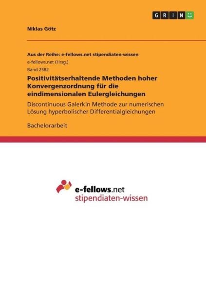 Cover for Götz · Positivitätserhaltende Methoden ho (Book)