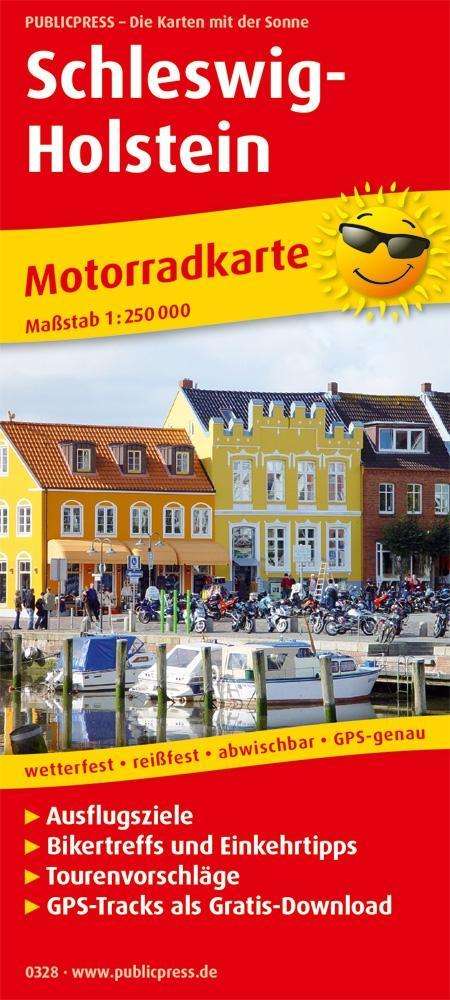 Cover for Schleswig-Holstein, motorcycle map 1:250,000 (Map) (2018)