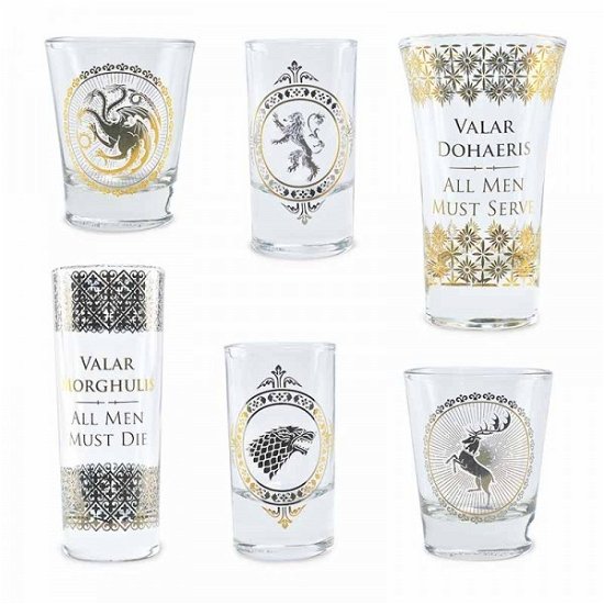Game Of Thrones: Black And Gold Premium (Set 6 Bicchieri) - Game of Thrones - Merchandise - HALF MOON BAY - 5055453452284 - February 7, 2019