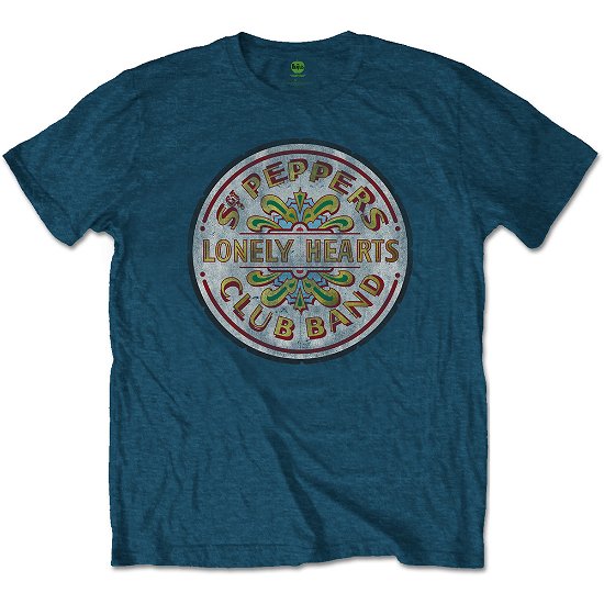 Cover for The Beatles · The Beatles Unisex Tee: Sgt Pepper Drum (Bekleidung) [size S] [Blue - Unisex edition] (2020)