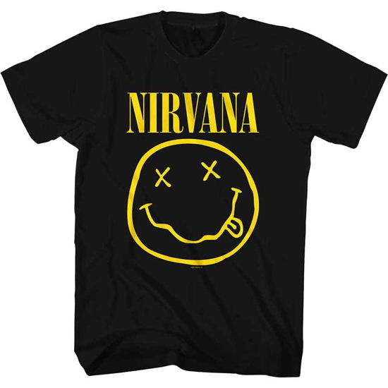 Cover for Nirvana · Nirvana Unisex T-Shirt: Yellow Happy Face (T-shirt) [size S] [Black - Unisex edition] (2017)