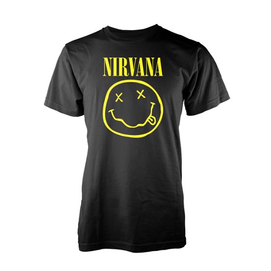 Cover for Nirvana · Nirvana Unisex T-Shirt: Yellow Happy Face (T-shirt) [size S] [Black - Unisex edition] (2017)