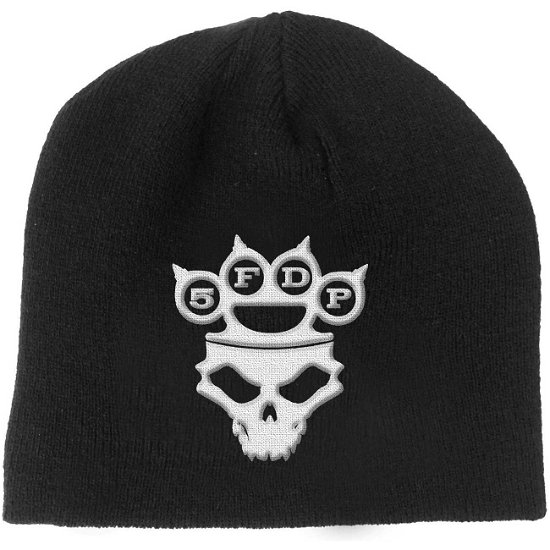 Cover for Five Finger Death Punch · Five Finger Death Punch Unisex Beanie Hat: Knuckle-Duster Logo &amp; Skull (Bekleidung) [Black - Unisex edition]