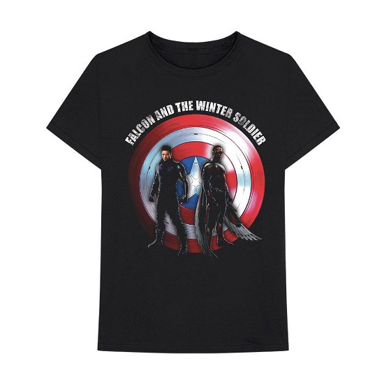 Marvel Comics Unisex T-Shirt: Falcon & Winter Soldier Shield Logo - Marvel Comics - Merchandise -  - 5056368689284 - 
