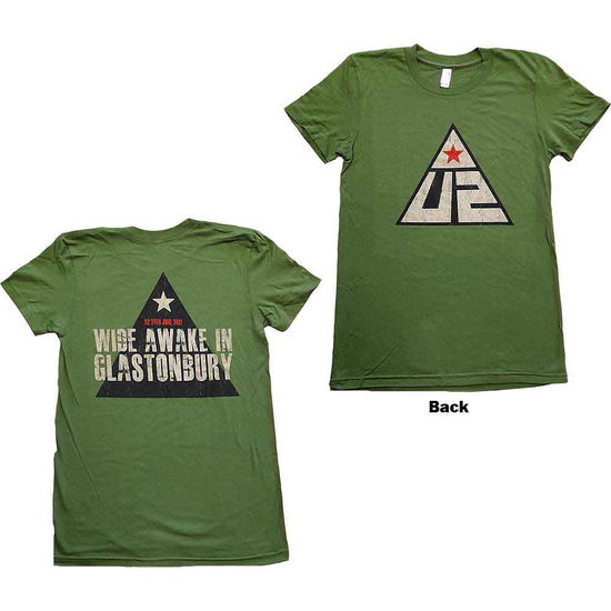 U2 Ladies T-Shirt: Glastonbury 2011 Pyramid Stage (Ex-Tour & Back Print) - U2 - Mercancía -  - 5056561051284 - 