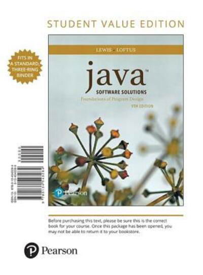 Java Software Solutions, Student Value Edition - John Lewis - Böcker - Pearson Education - 9780134543284 - 17 februari 2017