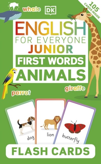 Cover for Dk · English for Everyone Junior First Words Animals Flash Cards - DK English for Everyone Junior (Flashcards) (2023)