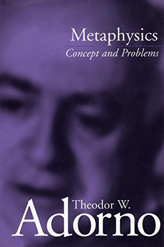 Cover for Theodor Adorno · Metaphysics: Concept and Problems (Paperback Book) (2002)