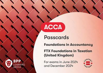 Cover for BPP Learning Media · FIA Foundations in Taxation FTX FA2023: Passcards (Spiralbog) (2023)