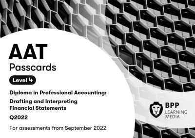 Cover for BPP Learning Media · AAT Drafting and Interpreting Financial Statements: Passcards (Spiralbok) (2021)