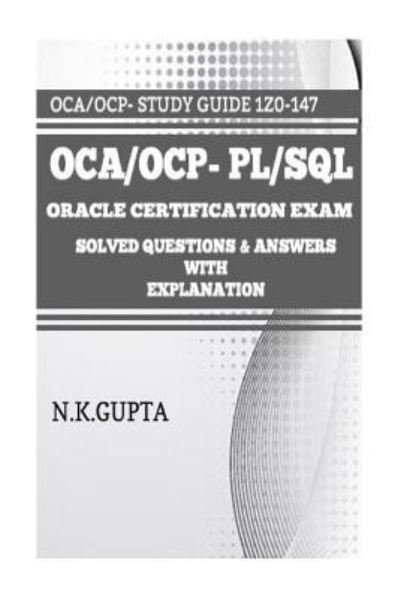 Cover for Niraj Gupta · OCA / OCP-Pl / Sql (Taschenbuch) (2016)