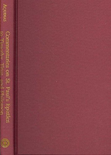 Cover for Thomas Aquinas · Commentaries on St. Paul's Epistles to Timothy, Titus, and Philemon (Hardcover Book) (2008)