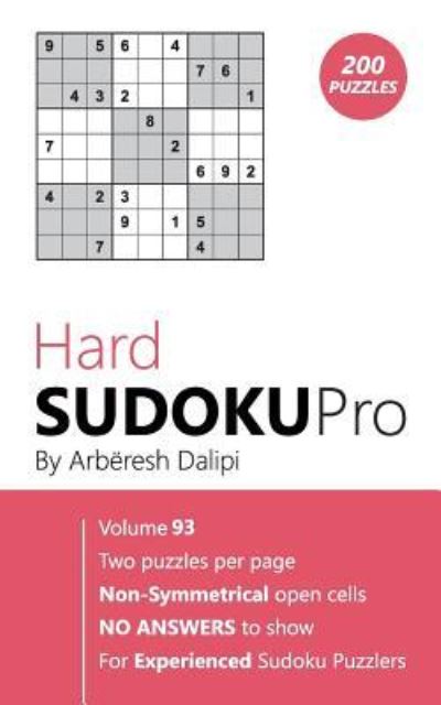 Cover for Arberesh Dalipi · Hard Sudoku Pro (Pocketbok) (2017)