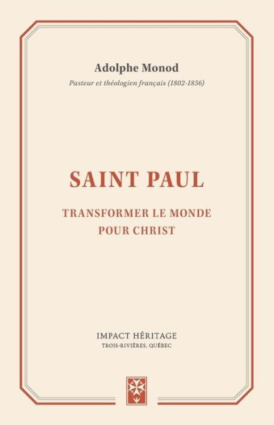 Cover for Adolphe Monod · Saint Paul (Paperback Book) (2019)