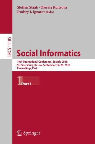 Social Informatics - - Livros - Springer Nature Switzerland AG - 9783030011284 - 20 de setembro de 2018