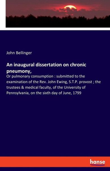 Cover for Bellinger · An inaugural dissertation on (Book) (2019)