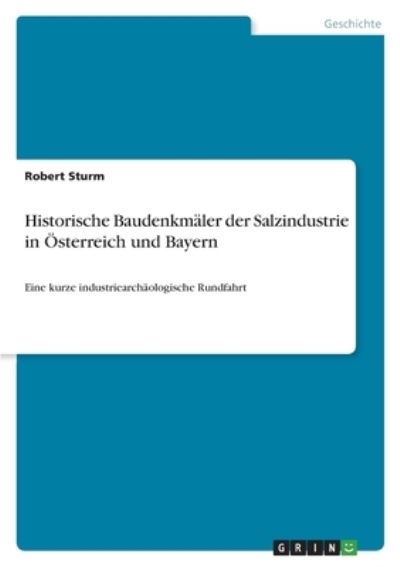 Cover for Robert Sturm · Historische Baudenkmaler der Salzindustrie in OEsterreich und Bayern (Paperback Book) (2021)