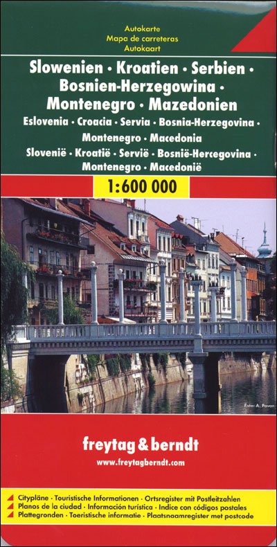 Slovenia - Croatia - Serbia - Bosnia-Herzegovina - Montenegro - Macedonia Road Map 1:600 000 - Freytag & Berndt - Bøker - Freytag-Berndt - 9783707904284 - 1. april 2018