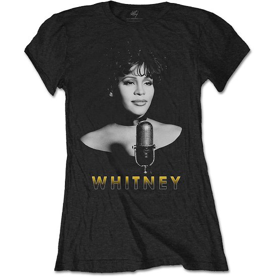 Whitney Houston Ladies T-Shirt: Black & White Photo - Whitney Houston - Mercancía -  - 5056170694285 - 